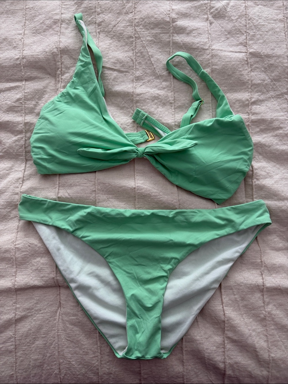 Gianni Bini Mint Green Knot-Front Bikini Set